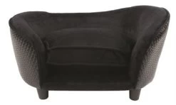 Enchanted Hondenmand Sofa Ultra Pluche Snuggle Wicker Zwart 68x41x38 Cm